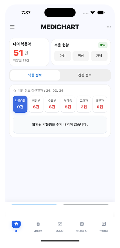 마이차트 앱 화면